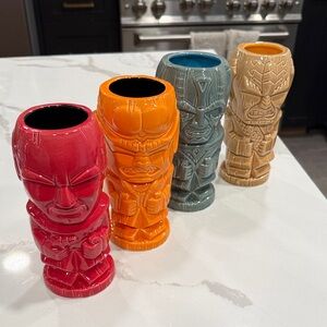 Set of Four Star Trek Geeki Tiki Mugs in Vibrant Colors